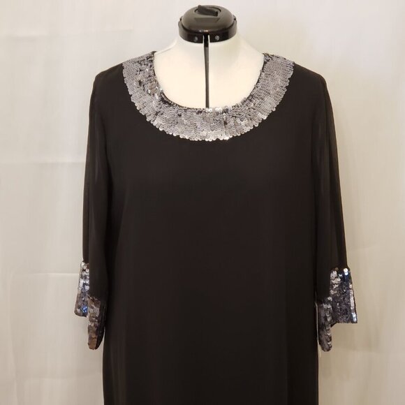 Ulla Popken Formal Black Sequin Dress, Size 16/18 - Picture 4 of 12